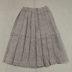 Vintage ILGWU Union Made Gray Pleated Midi Skirt High Waisted Dark Academia 22W